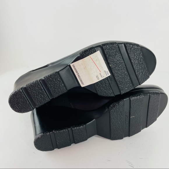 JOHNSTON & MURPHY Black Leather Pull On Calf Boots - Picture 5 of 10